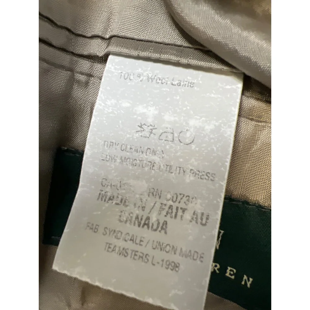 Lauren Ralph Lauren Men's Tan Wool Long Sleeve Button Up Blazer Jacket - 40
